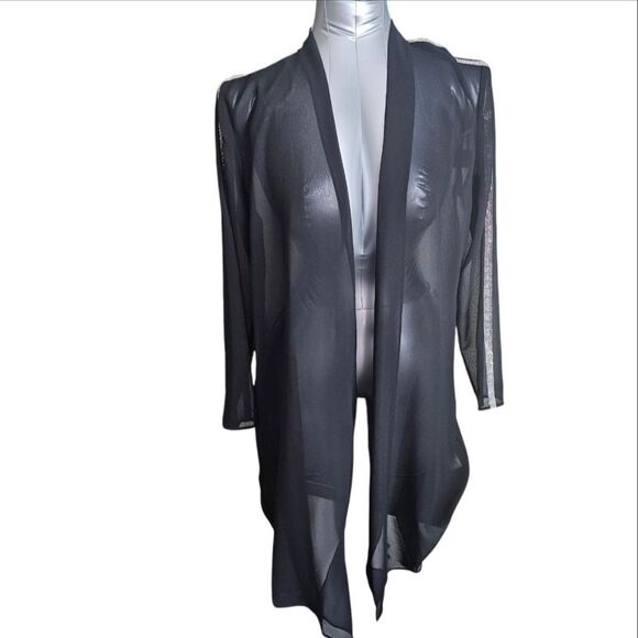 MSK Black Sheer Dress - Picture 1 of 8